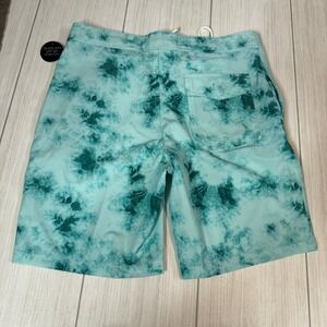 No‎ Boundaries Men's Board Shorts Size 32 Aqua Blue Tie Dye Swim Trunks NWT